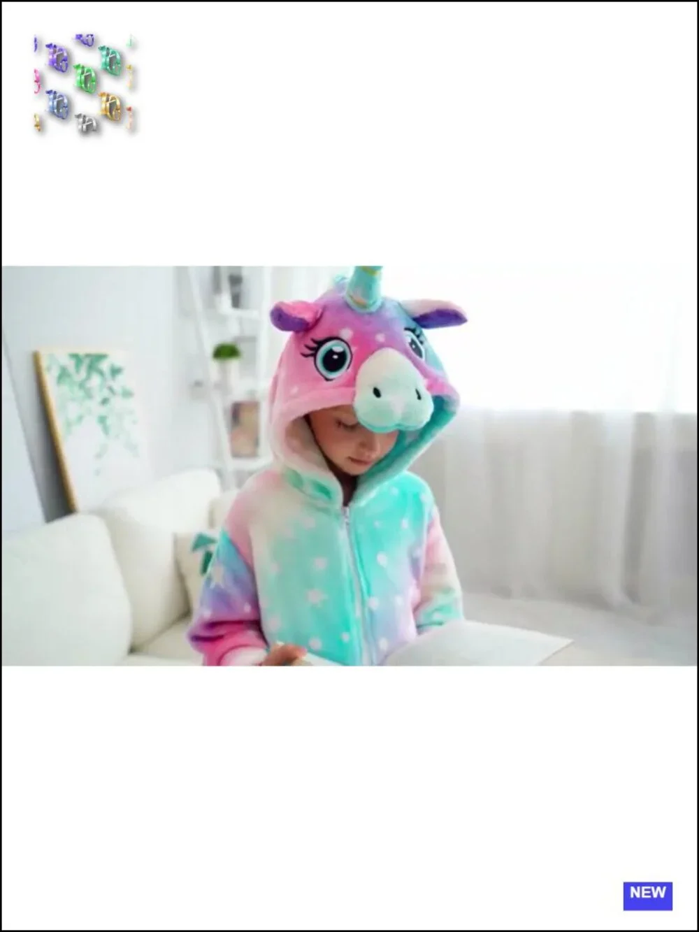 Unisex Kids Unicorn Onesie Pajamas Costume Fleece Hooded Jumpsuit